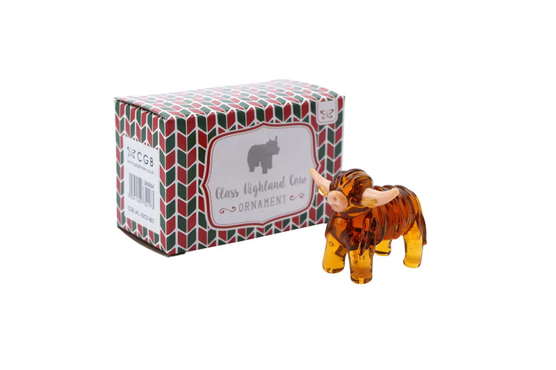 Artisan Glass Highland Cow Figurine