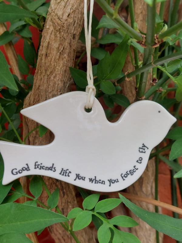 Hanging Porcelain Dove