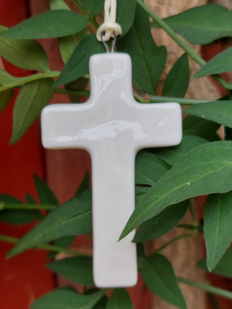 Hanging Porcelain Cross