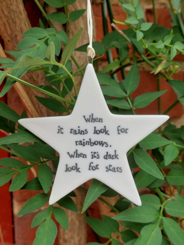 Hanging Porcelain Star